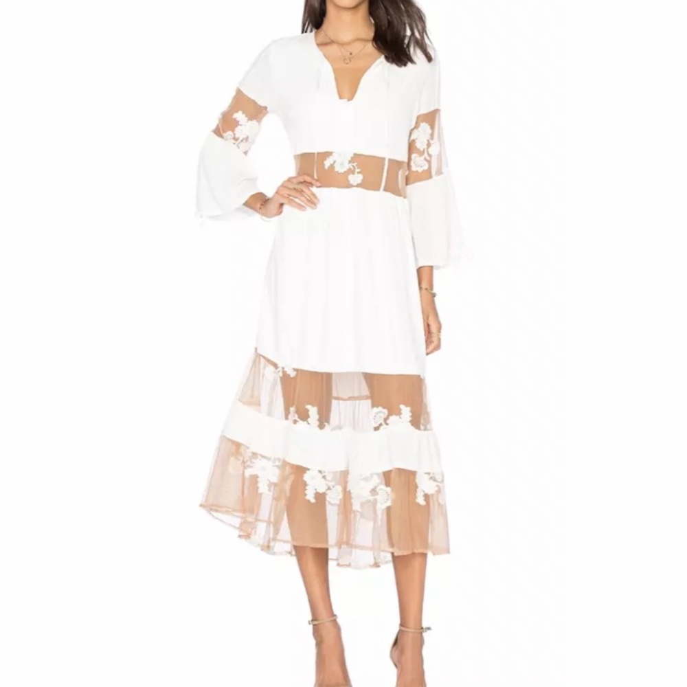 NWT For Love & Lemons Eva midi dress